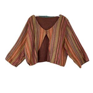 FLAX Reversible Linen Crop Jacket